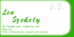 leo szekely business card